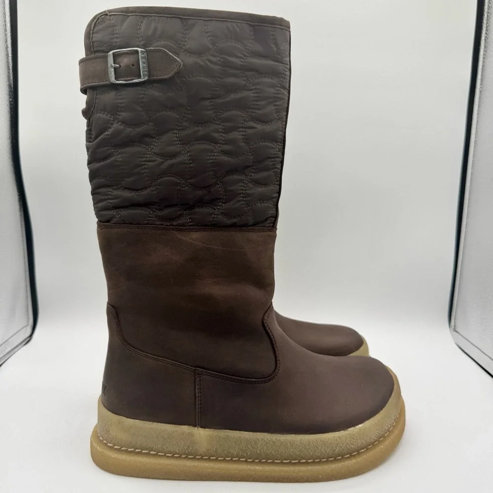 Birkenstock Iskut‎ Boots Women's Size 7 EU 38 Brown Leather Fleece-Lined